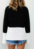 Black Plain Round Neck Casual Pullover Sweater