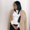 Camel Sashes Pockets Turndown Collar Long Sleeve Elegant Cardigan Wool Coat