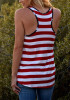 Red American Flag Pattern Independence Day Round Neck Casual Vest