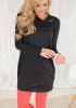 Black Leopard Print Hooded Long Sleeve Fashion Pullover Sweatshirt