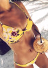 Yellow Floral 2-in-1 Condole Belt V-neck Swimwear