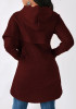 Red Irregular Hooded Long Sleeve Pullover Sweatshirt