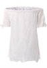 White Lace Off Shoulder Backless Plus Size Sweet Going out Blouse White Lace Off Shoulder Backless Plus Size Sweet Going out Blouse