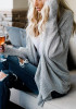 Grey Irregular High-low Oversize Going out Casual Cardigan Sweater