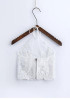White Patchwork Lace Hollow-out Zipper Crop Vest