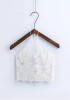 White Patchwork Lace Hollow-out Zipper Crop Vest