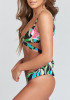 Green Floral 2-in-1 Condole Belt V-neck Fashion Swimwear
