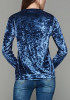 Blue Floral Print Round Neck Long Sleeve T-Shirt Blue Floral Print Round Neck Long Sleeve T-Shirt