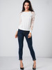 Casual Crew Neck Hollow Out Patchwork Plain Raglan Sleeve Sweatshirt