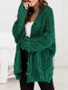 New Green Single Breasted V-neck Dolman Sleeve Oversize Cardigan Sweater