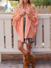 New Pink Irregular V-neck Dolman Sleeve Casual Cardigan Sweater