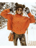 New Nacarat Cut Out Round Neck Long Sleeve Casual Pullover Sweater