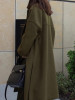 New Green Pockets Side Slit Turndown Collar Long Sleeve Going out Outerwear