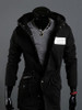 Casual Classical Hooded Drawstring Plain Men Coat With Flap Pocket