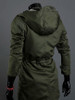 Casual Classical Hooded Drawstring Plain Men Coat With Flap Pocket