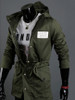 Casual Classical Hooded Drawstring Plain Men Coat With Flap Pocket