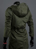 Casual Classical Hooded Drawstring Plain Men Coat With Flap Pocket