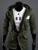 Casual Classical Hooded Drawstring Plain Men Coat With Flap Pocket