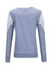 Casual Round Neck Decorative Lace Color Block Sweatshirt