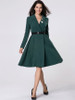 Lapel Belt Plain Swing Trench Coat With Brooch