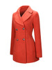 Casual Double Breasted Patch Pocket Lapel Plain Woolen Coat
