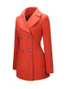Casual Double Breasted Patch Pocket Lapel Plain Woolen Coat