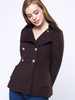 Casual Double Breasted Lapel Cotton Plain Woolen Coat