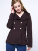 Casual Double Breasted Lapel Cotton Plain Woolen Coat