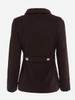 Casual Double Breasted Lapel Cotton Plain Woolen Coat