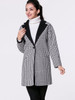 Casual Lapel Single Button Slit Pocket Houndstooth Woolen Coat
