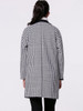 Casual Lapel Single Button Slit Pocket Houndstooth Woolen Coat
