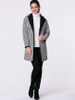 Casual Lapel Single Button Slit Pocket Houndstooth Woolen Coat