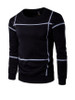 Casual Round Neck Color Block Big Plaid Men Sweatshirt