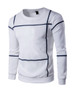 Casual Round Neck Color Block Big Plaid Men Sweatshirt