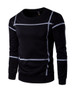 Casual Round Neck Color Block Big Plaid Men Sweatshirt