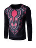 Casual Round Neck Retro Printed Men Sweatshirt