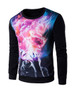 Casual Abstract Print Casual Round Neck Men Sweatshirt