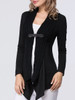 Casual Asymmetric Hem Patchwork Single Button Plain Cardigan