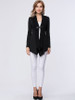 Casual Asymmetric Hem Patchwork Single Button Plain Cardigan