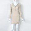 Women Dresses Zipper O-neck Sexy Knitted Dress Long Sleeve Bodycon Sheath Pack Hip Dress Women Dresses Zipper O-neck Sexy Knitted Dress Long Sleeve Bodycon Sheath Pack Hip Dress