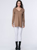 Casual V-Neck Side-Vented Plain Sweater
