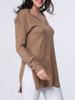 Casual V-Neck Side-Vented Plain Sweater