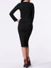 Casual V-Neck Plain Long Sleeve Knitted Dress
