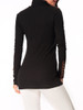Casual Turtleneck Patchwork Decorative Button Long Sleeve T-shirt