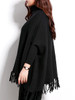Casual Turtleneck Fringe Plain Batwing Sleeve Plus Size Sweater