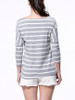 Casual Striped Round Neck Batwing Long Sleeve T-Shirt