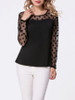 Casual Round Neck Patchwork See-Through Polka Dot Long Sleeve T-Shirt Casual Round Neck Patchwork See-Through Polka Dot Long Sleeve T-Shirt