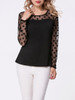 Casual Round Neck Patchwork See-Through Polka Dot Long Sleeve T-Shirt Casual Round Neck Patchwork See-Through Polka Dot Long Sleeve T-Shirt