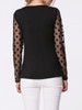 Casual Round Neck Patchwork See-Through Polka Dot Long Sleeve T-Shirt Casual Round Neck Patchwork See-Through Polka Dot Long Sleeve T-Shirt