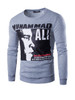 Casual Round Neck Long Sleeve Letters Printed Men Sweatshirt